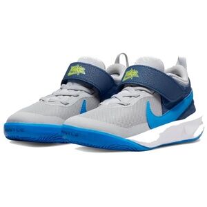 Nike Kid's Tennis Shoes Team Hustle Size 3Y University BLUE GRAY Velcro Sneakers